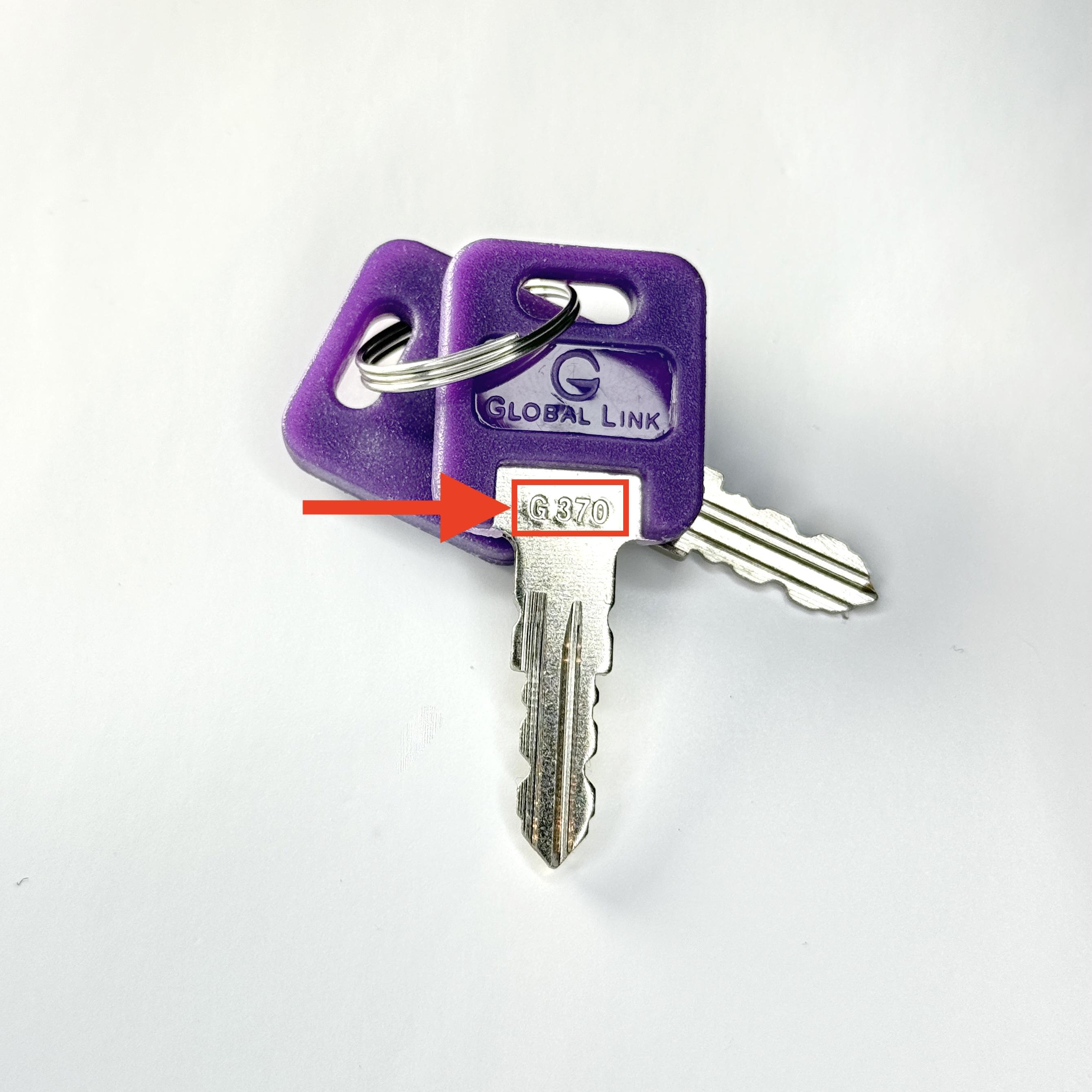 Key code shown on key